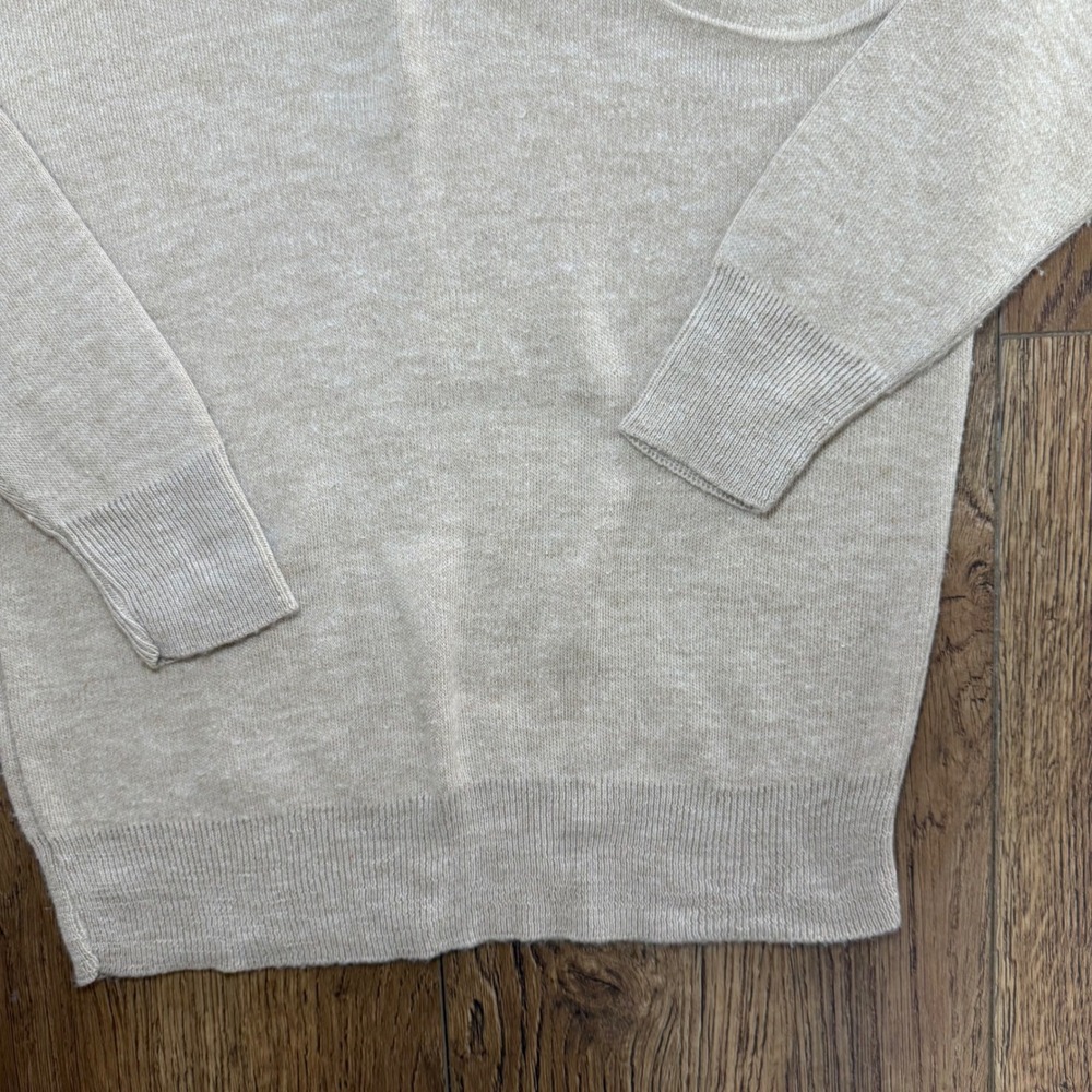 VTG Puritan Beige V-Neck Sweater Womens M Made in‎ USA Knit luxury  preppy cozy - Picture 4 of 9